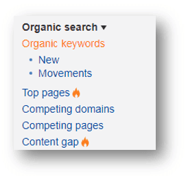 organic search funkcija
