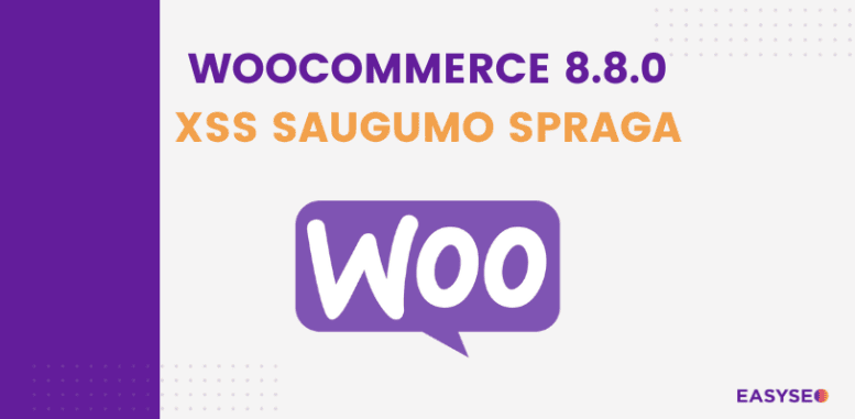 WooCommerce 8.8.0 XSS saugumo spraga