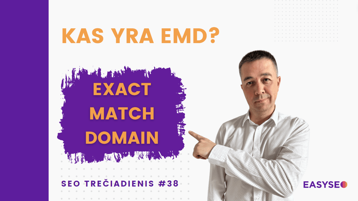 Kas yra EMD (Exact match domain) → SEO Trečiadienis #38 4 google naujienos Kas yra EMD (Exact match domain)